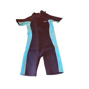 Lansru Short Sleeve Kids Wetsuit Size 14 Neoprene Black & Blue
